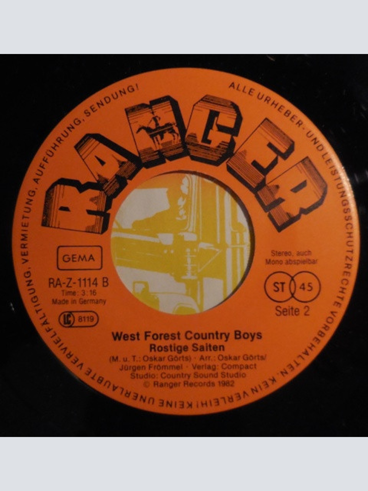 Vinyl / West Forest Country Boys - Ich Wollte Auf `Nen Echten Zug