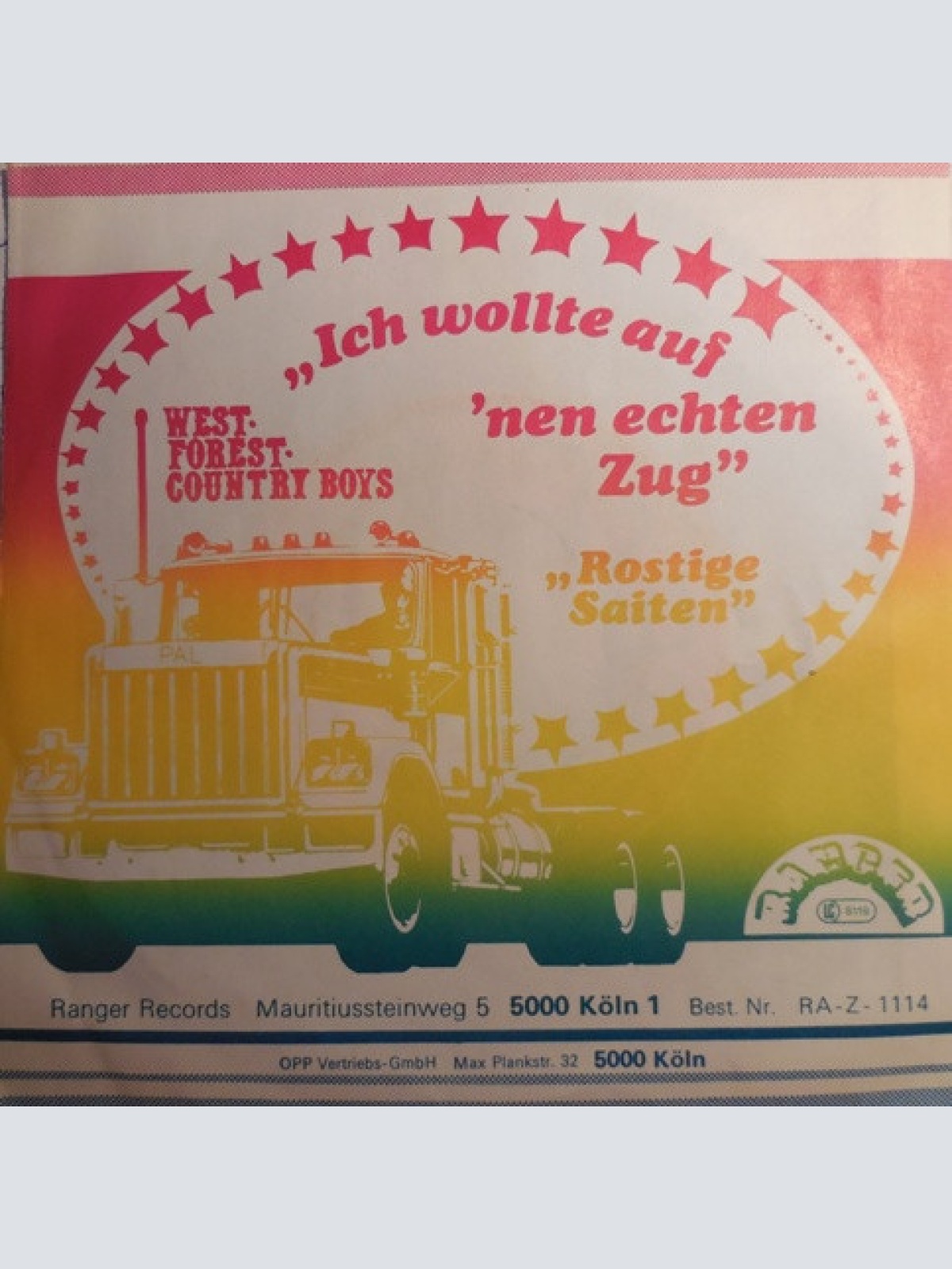 Vinyl / West Forest Country Boys - Ich Wollte Auf `Nen Echten Zug