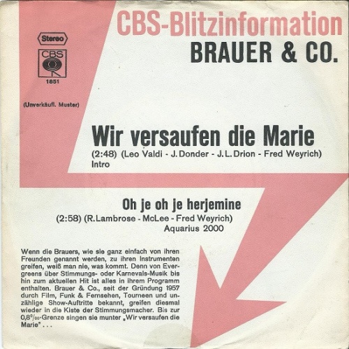 Vinyl / Brauer & Co. - Wir Versaufen Die Marie
