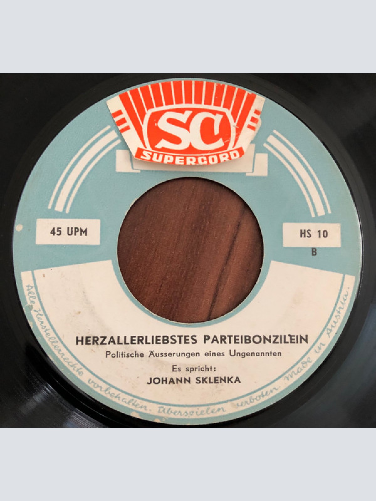 Vinyl / Johann Sklenka - Hochgeschätzte Parteifreundin