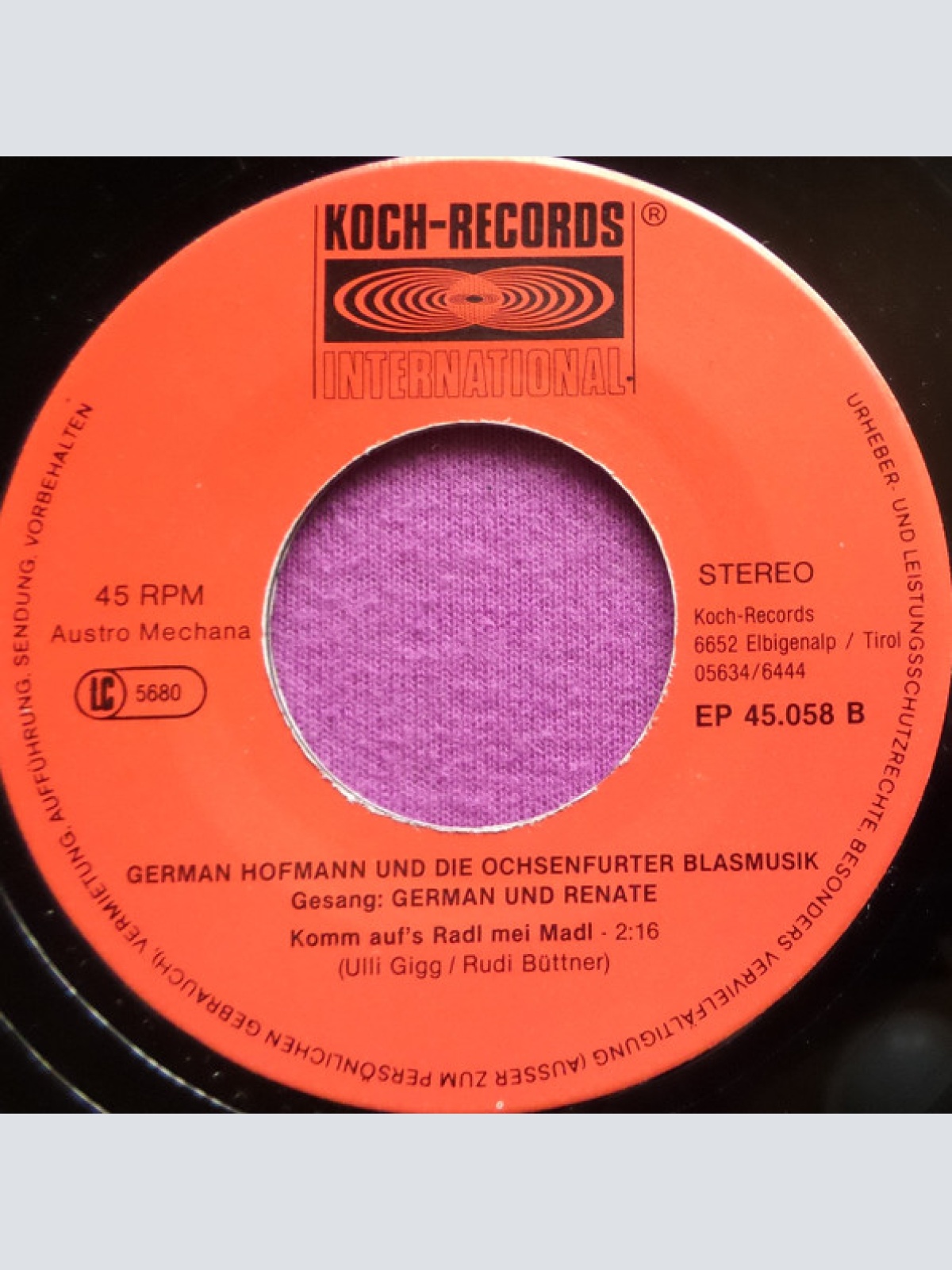 Vinyl / German Hofmann Und Seine Original Ochsenfurter Blasmusik - Mach Dir Bitte Keine Sorgen