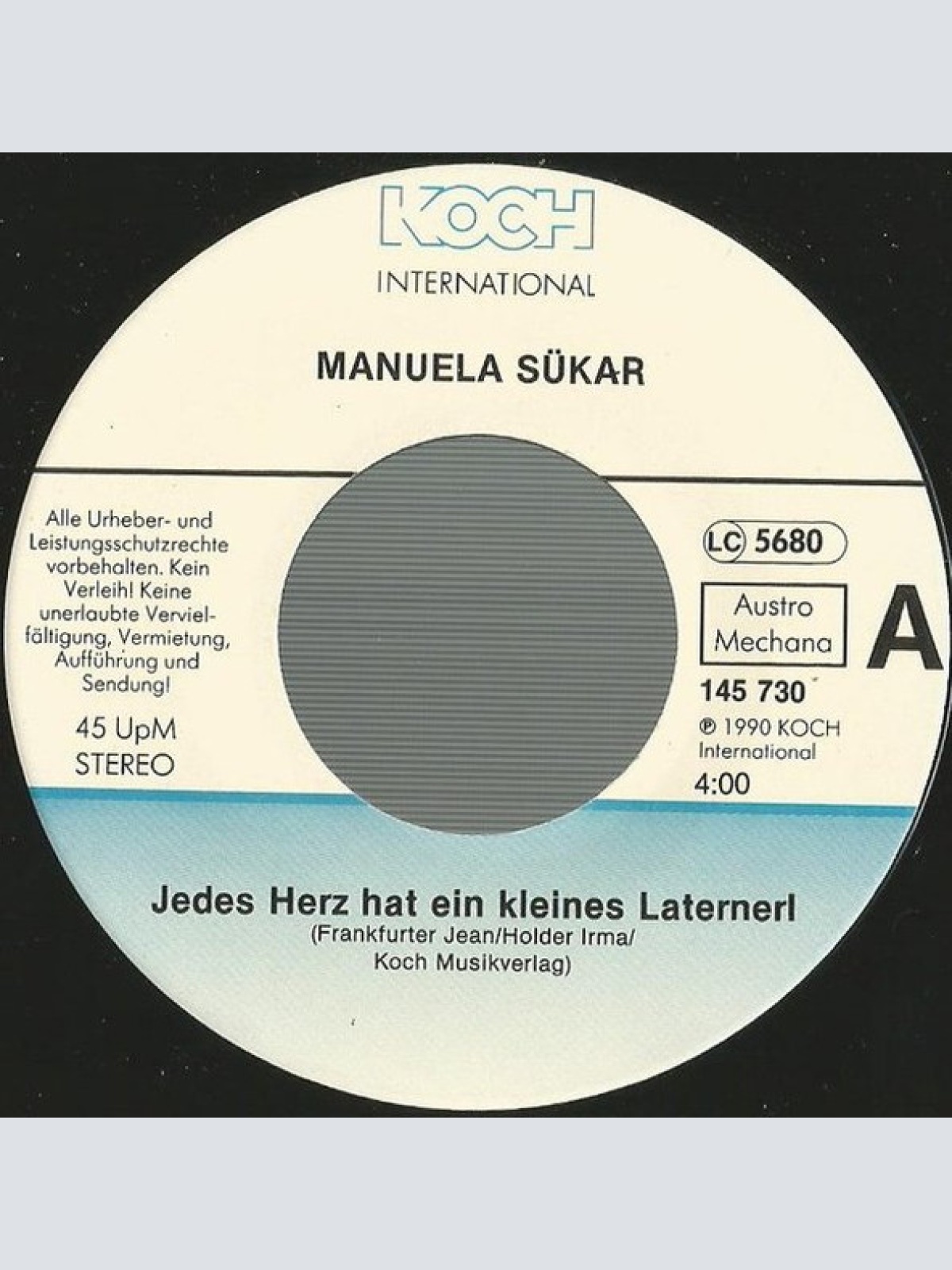 Vinyl / Manuela Sükar - Jedes Herz Hat Ein Kleines Laternerl