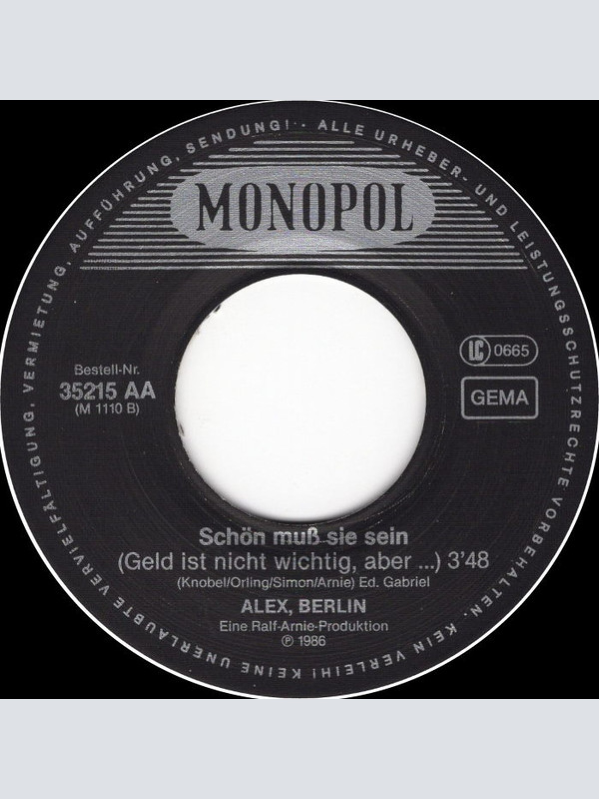 Vinyl / Alex, Berlin* - Scheen Musse Sein