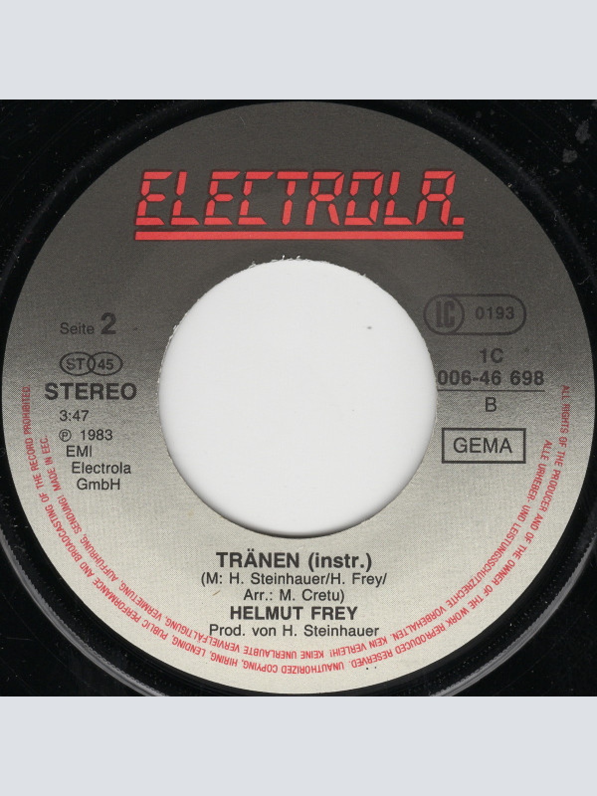 Vinyl / Helmut Frey - Nachts Hör' Ich Dich Manchmal Weinen