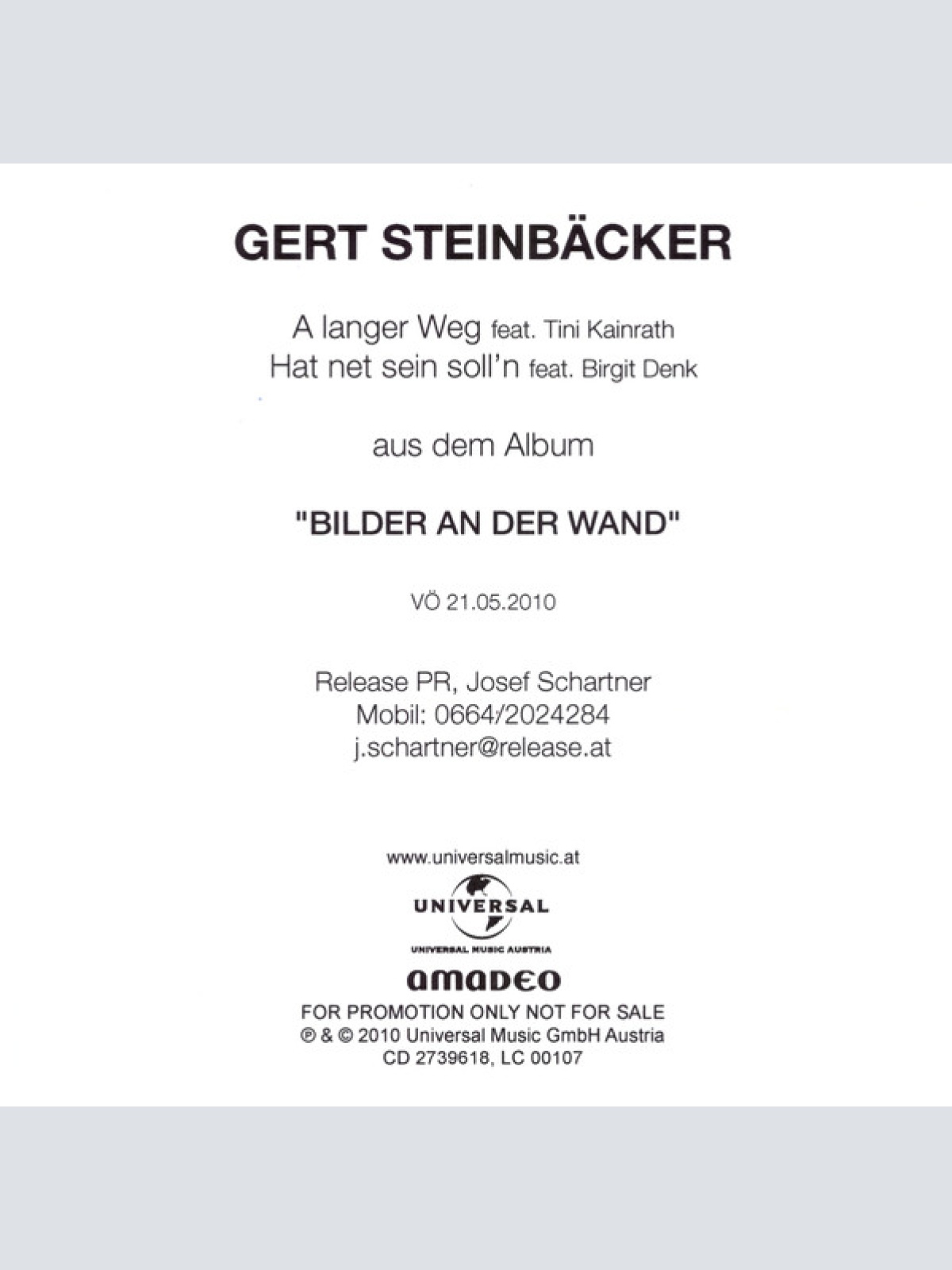 CD / Gert Steinbäcker - A Langer Weg