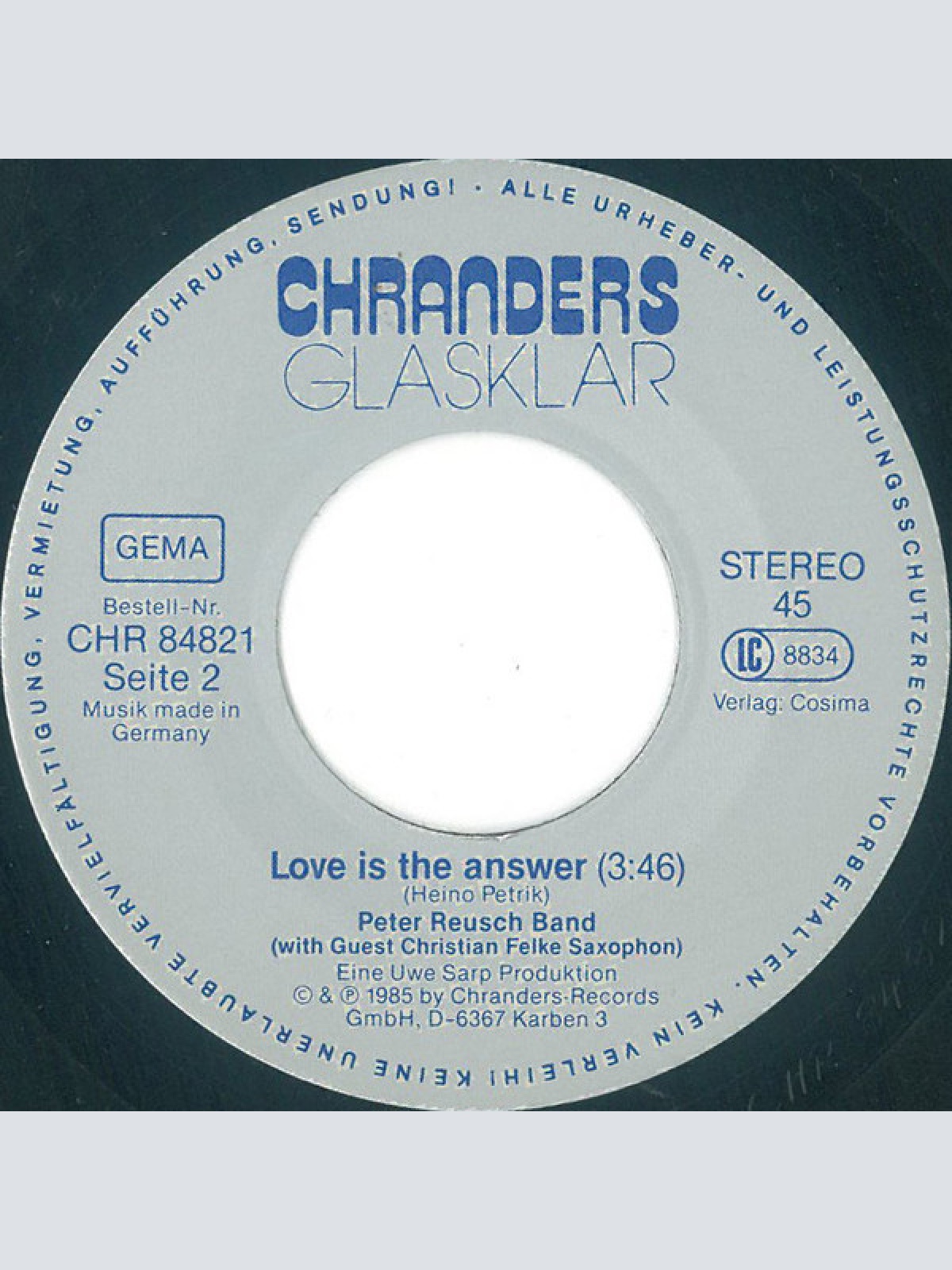 Vinyl / Peter Reusch - Wir Sind Geboren Um Zu Leben