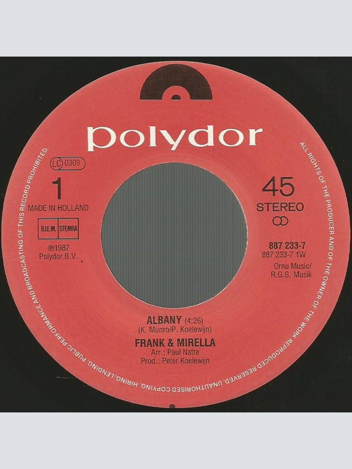 Vinyl / Frank & Mirella - Albany