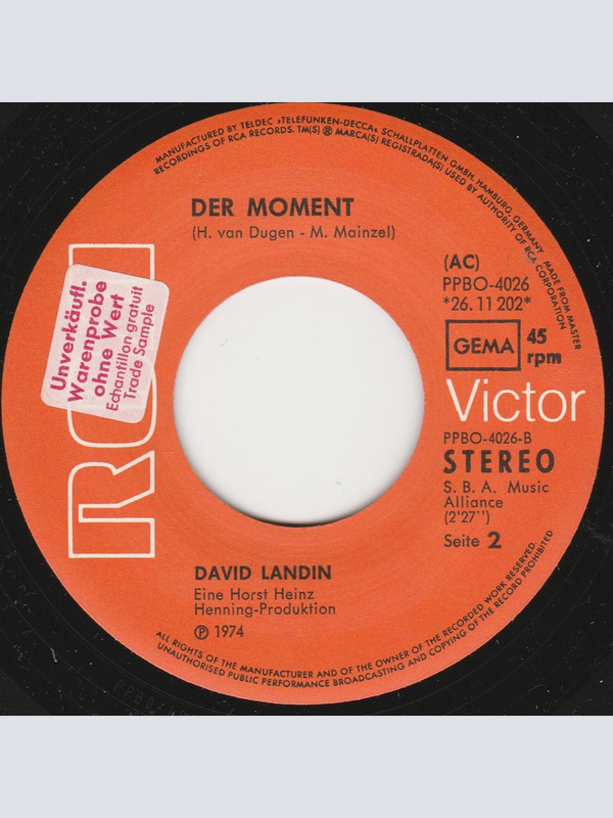 Vinyl / David Landin - Wolgalied (Hast Du Da Droben...)