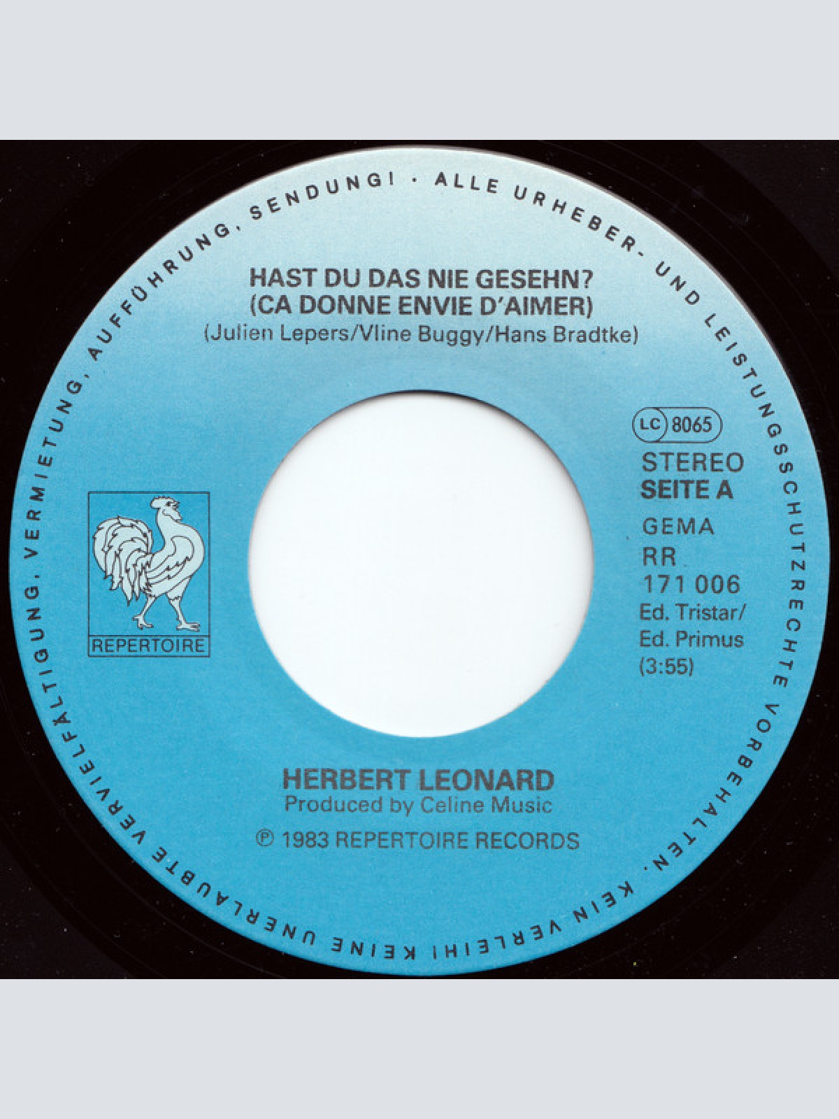 Vinyl / Herbert Léonard - Hast Du Das Nie Gesehn? / Ich Bin Ein Mann, Der Warten Kann