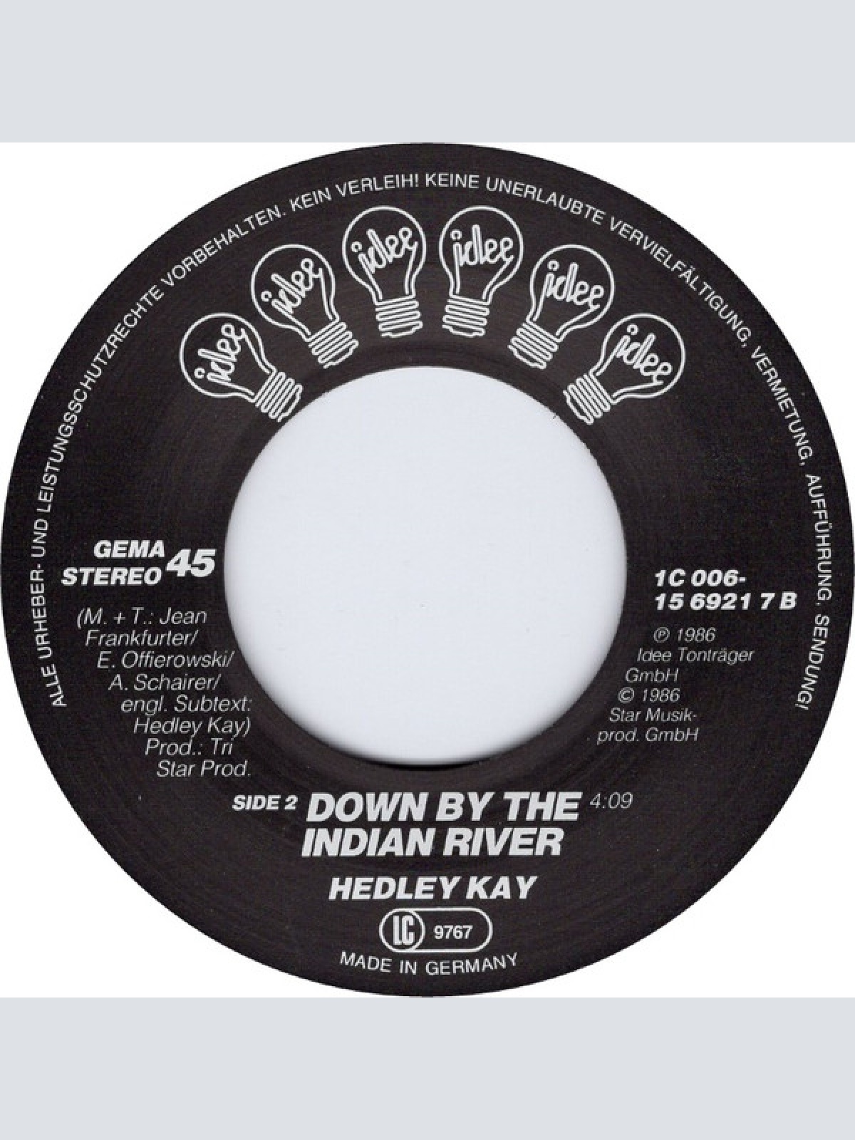 Vinyl / Hedley Kay - Sommer Am Indian River / Down By The Indian River