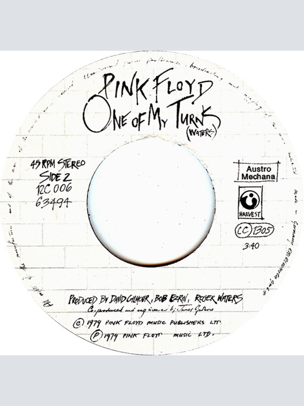 Vinyl / Pink Floyd - Another Brick In The Wall Part II c/w One Of My Turns
