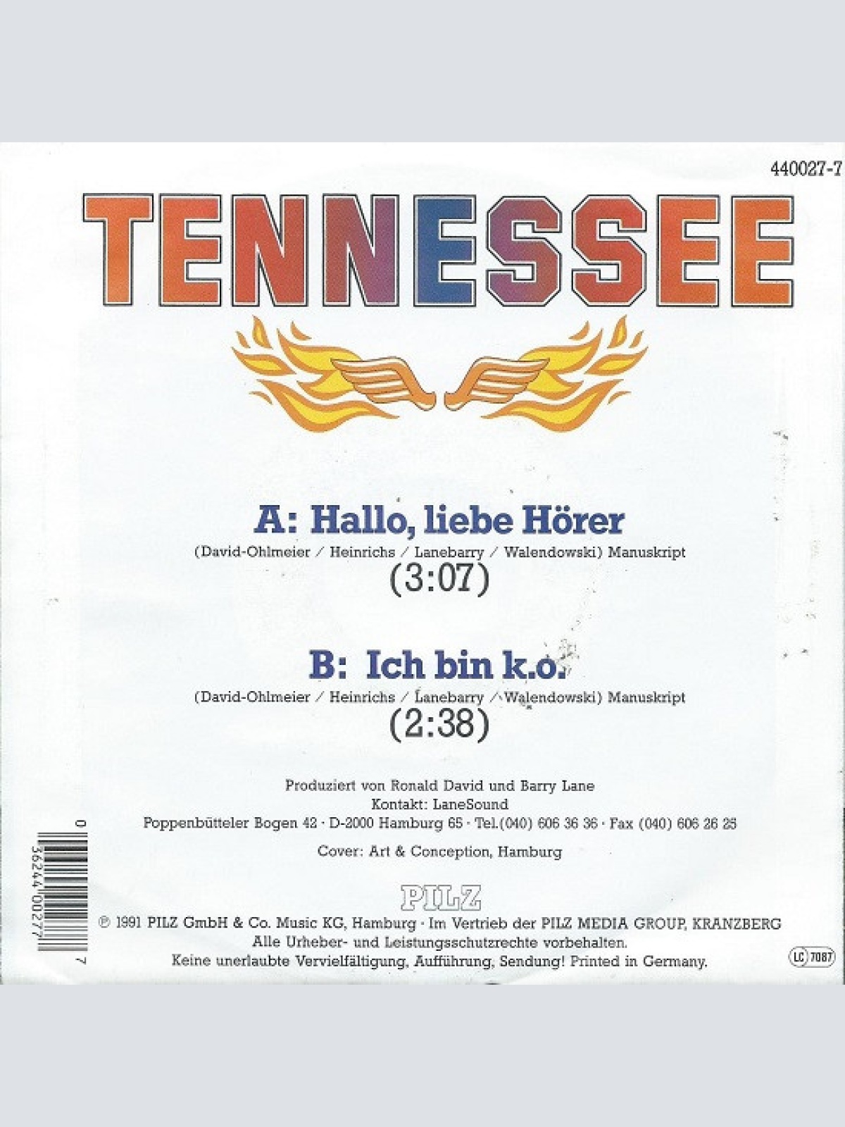 Vinyl / Tennessee (2) - Hallo, Liebe Hörer