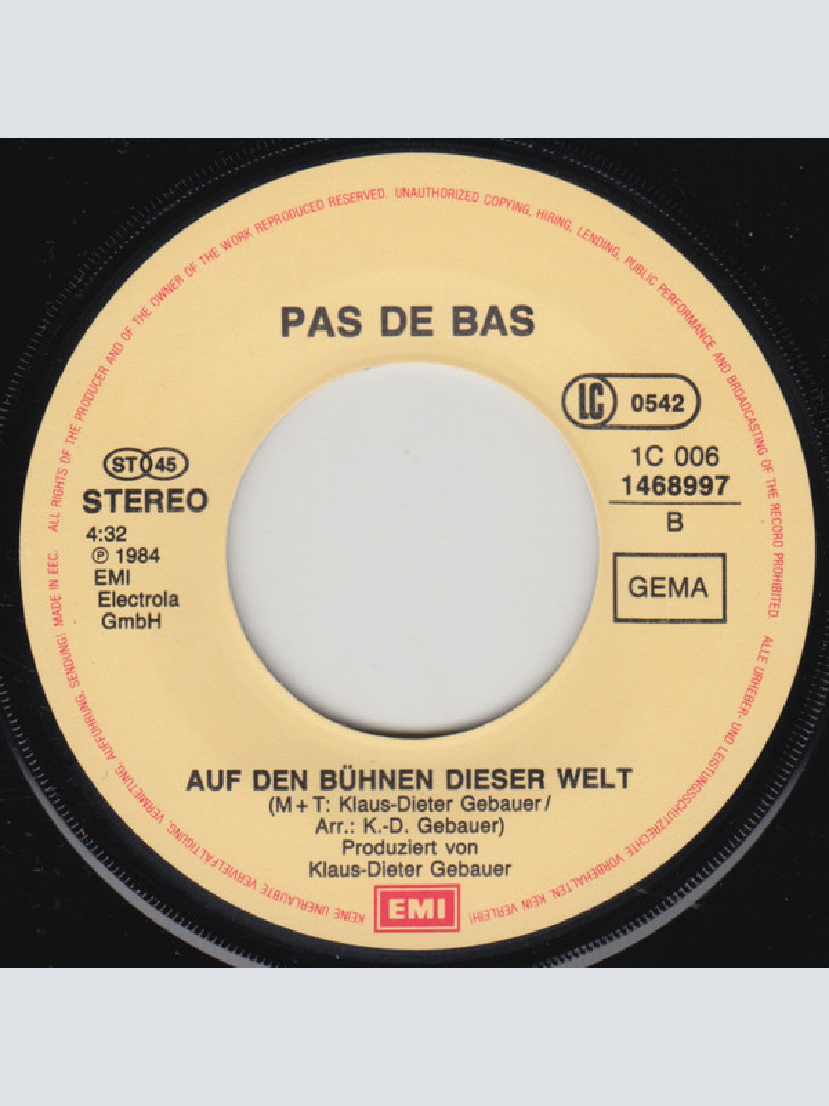 Vinyl / Pas De Bas - Primaballerina