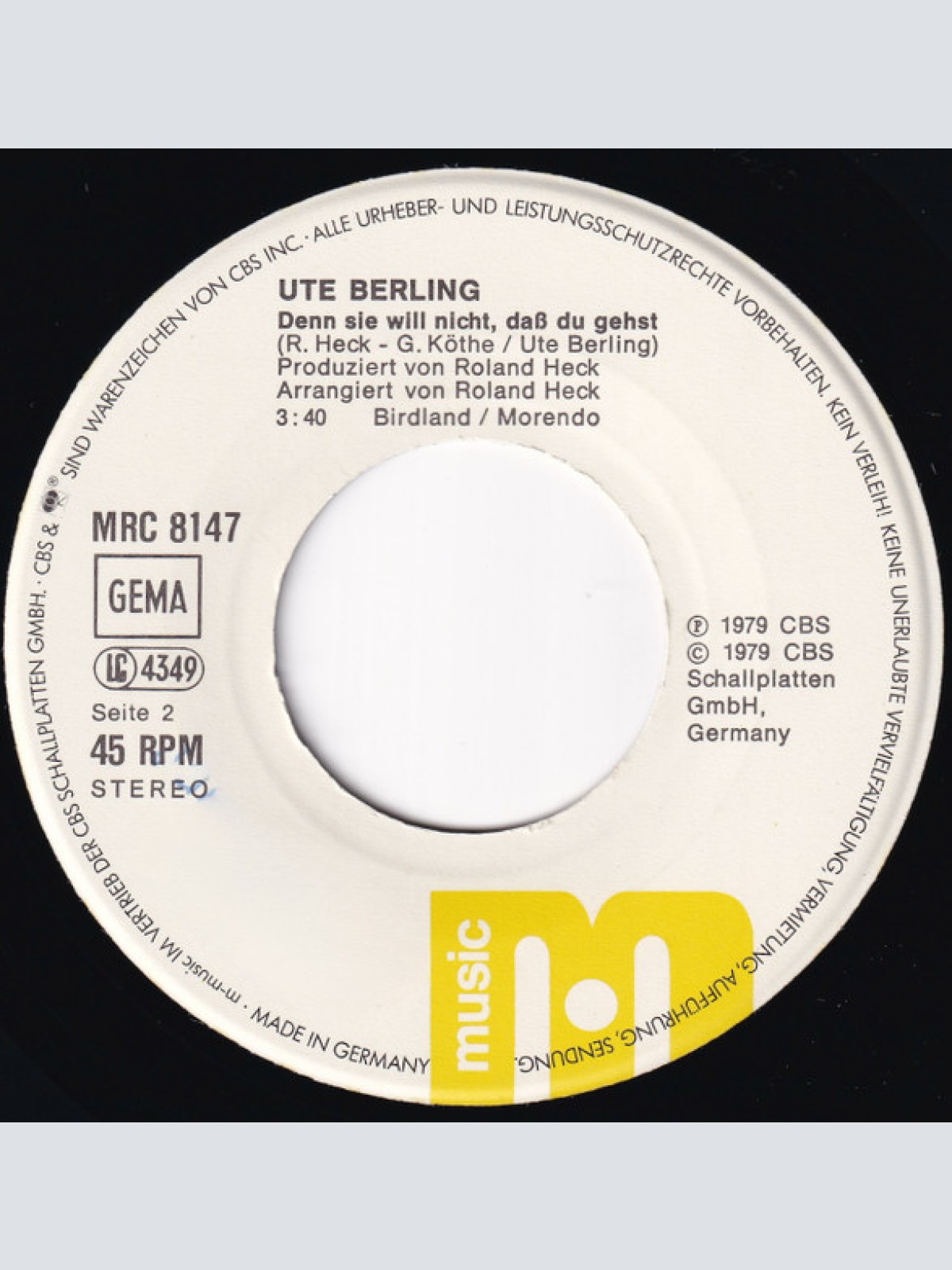 Vinyl / Ute Berling - Okay, Wir Haben Spaß Gehabt