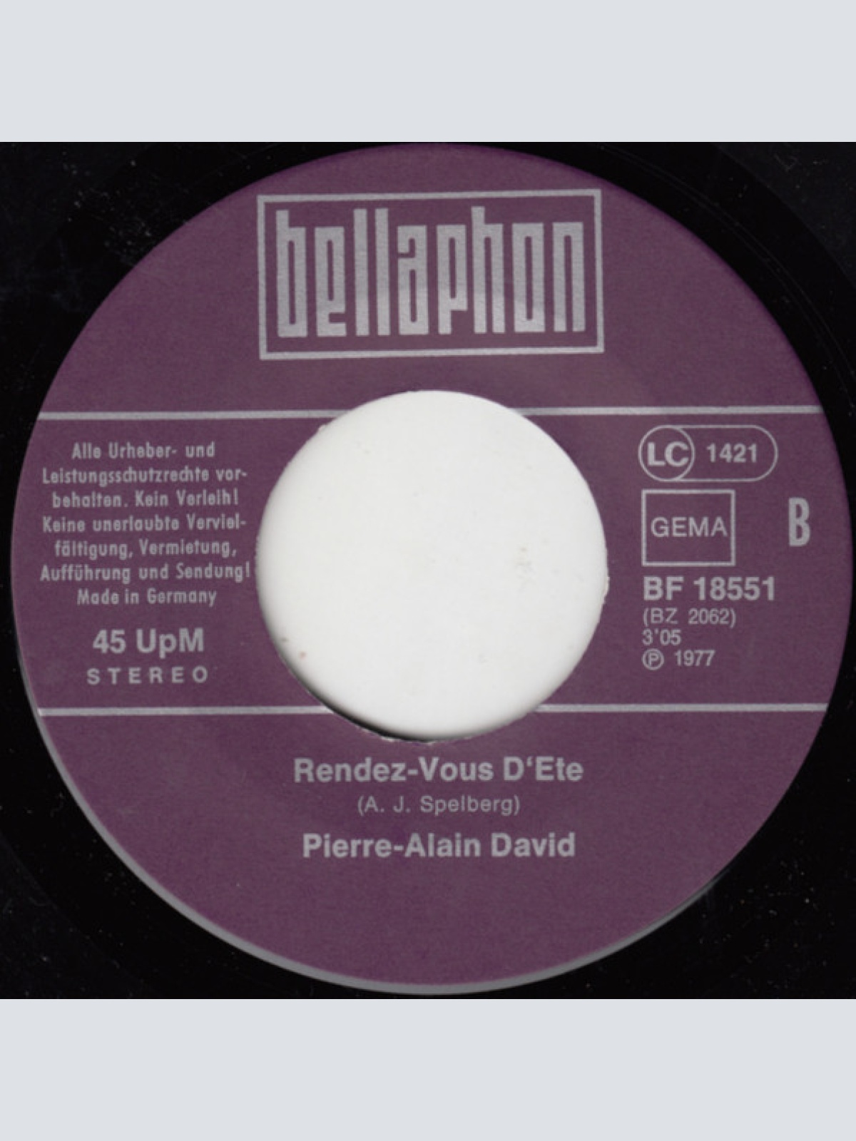 Vinyl / Pierre Alain David - Concerto Pour Vanessa