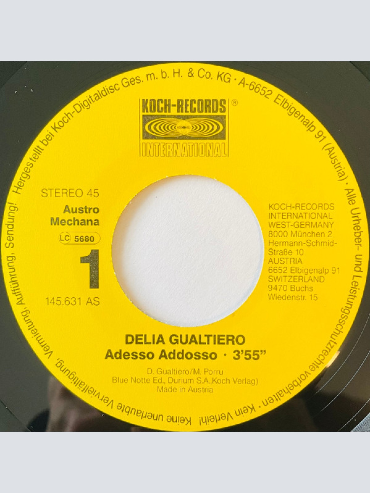 Vinyl / Delia Gualtiero - Adesso Addosso