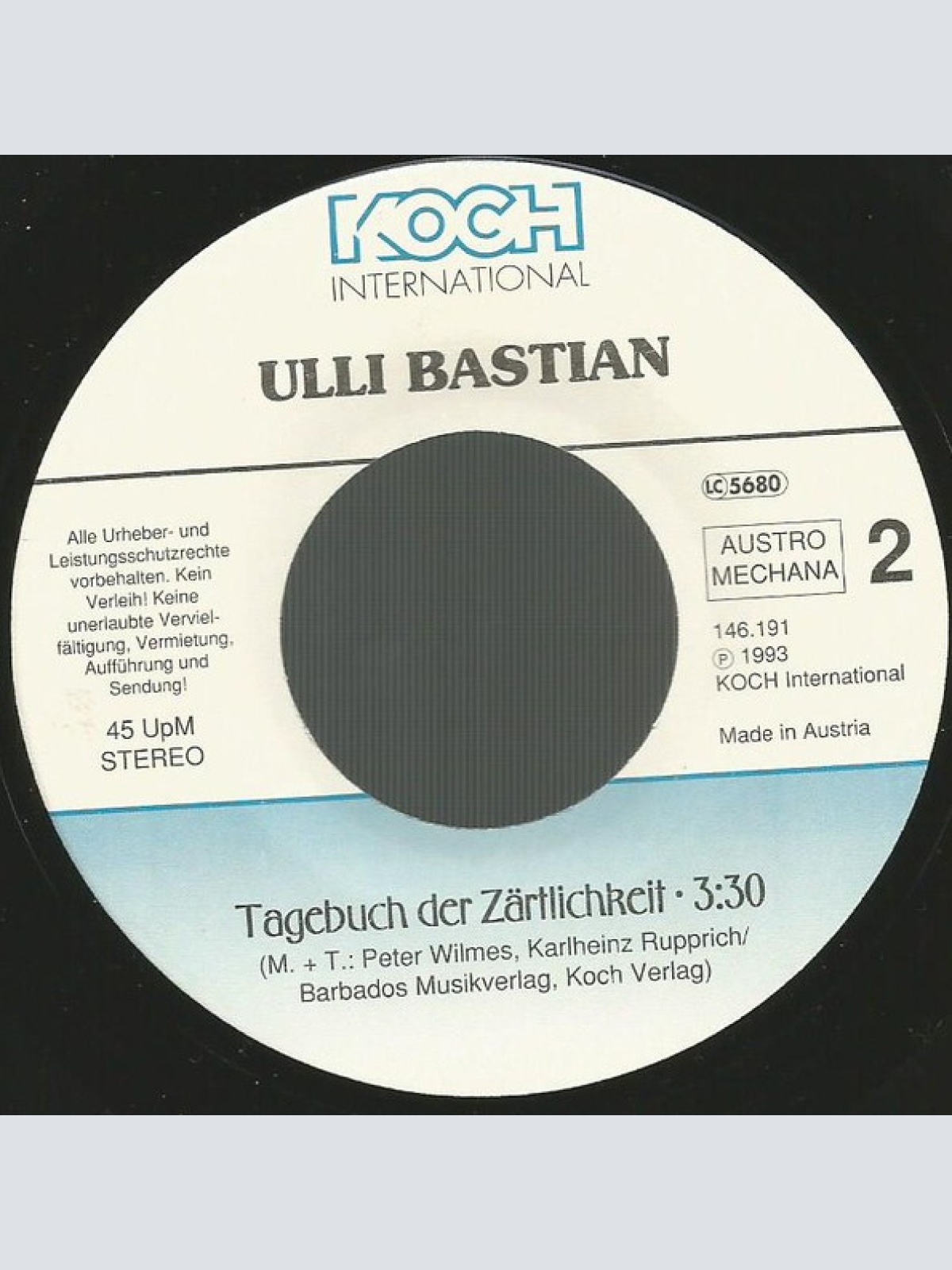 Vinyl / Ulli Bastian - Ich Brauch Dich (Jeden Tag)