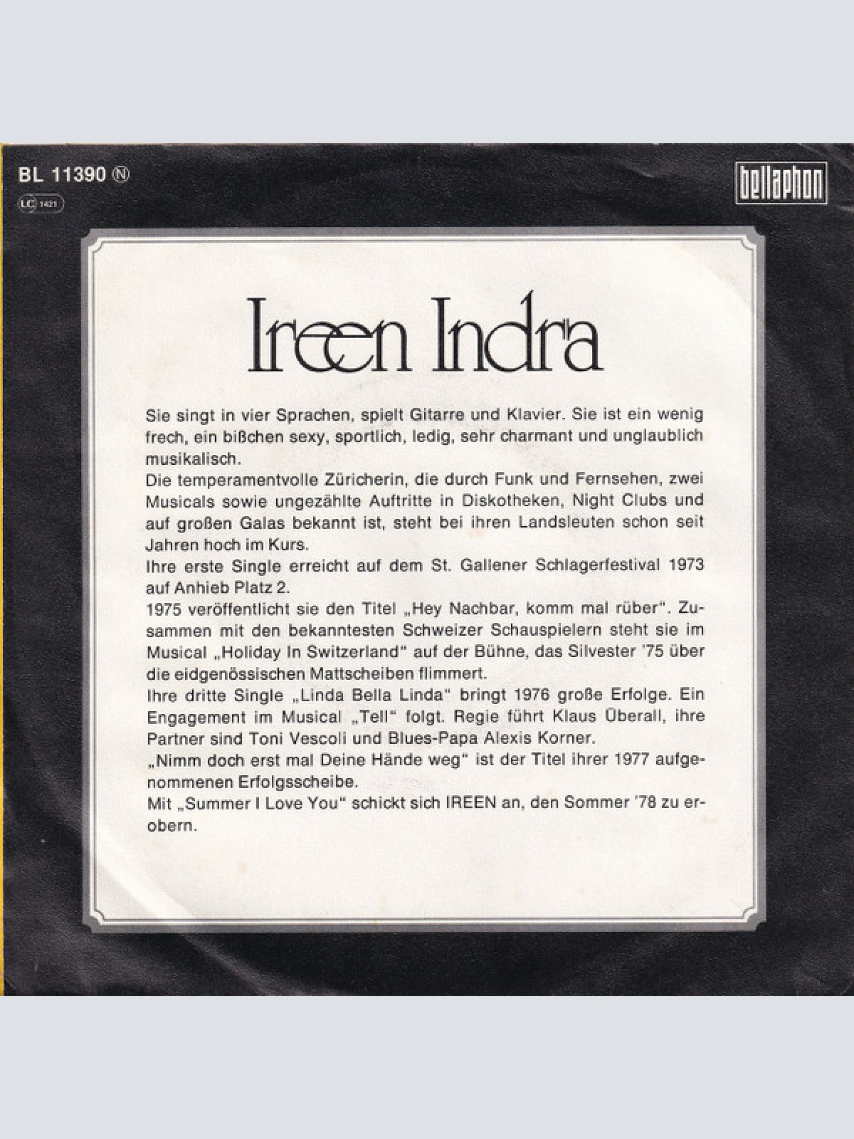 Vinyl / Ireen Indra* - Summer I Love You