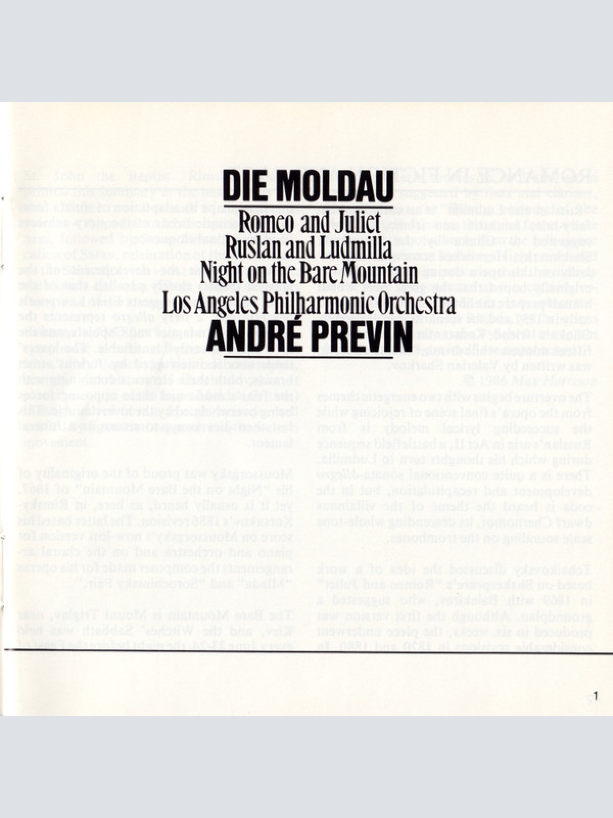 CD / Los Angeles Philharmonic Orchestra, André Previn - Die Moldau