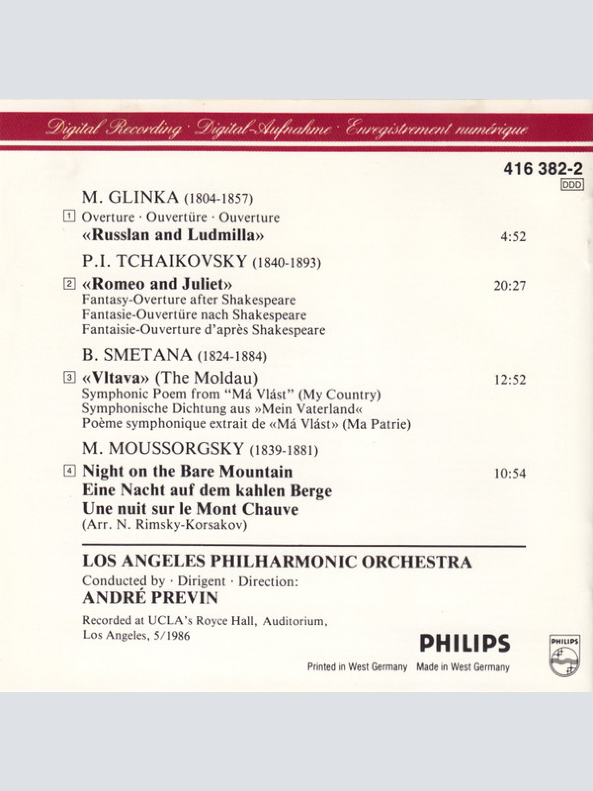 CD / Los Angeles Philharmonic Orchestra, André Previn - Die Moldau