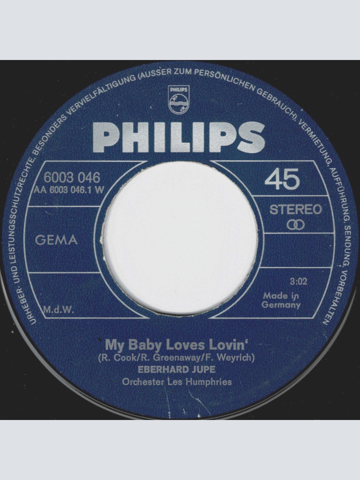 Vinyl / Eberhard Jupe - My Baby Loves Lovin'