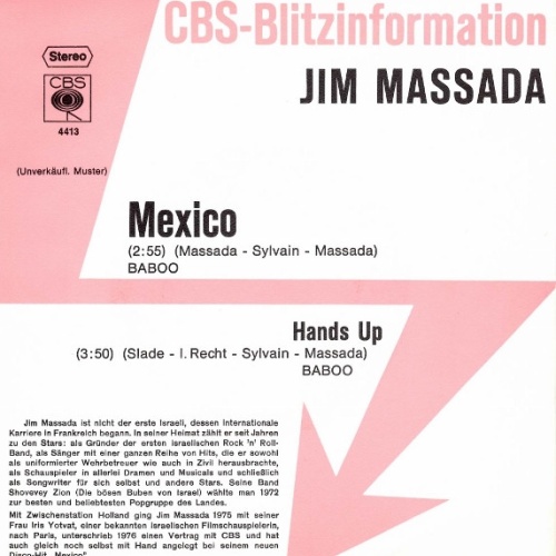 Vinyl / Jim Massada - Mexico / Hands Up