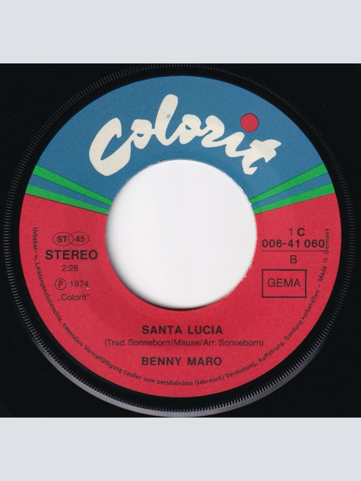 Vinyl / Benny Maro - Bella Bionda