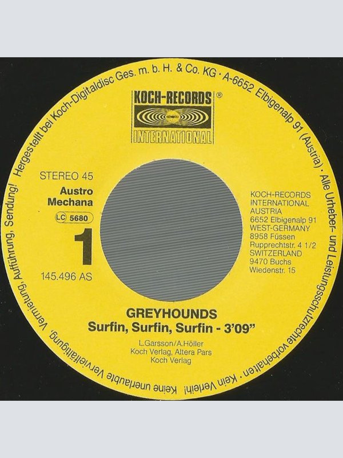 Vinyl / Greyhounds - Surfin, Surfin, Surfin