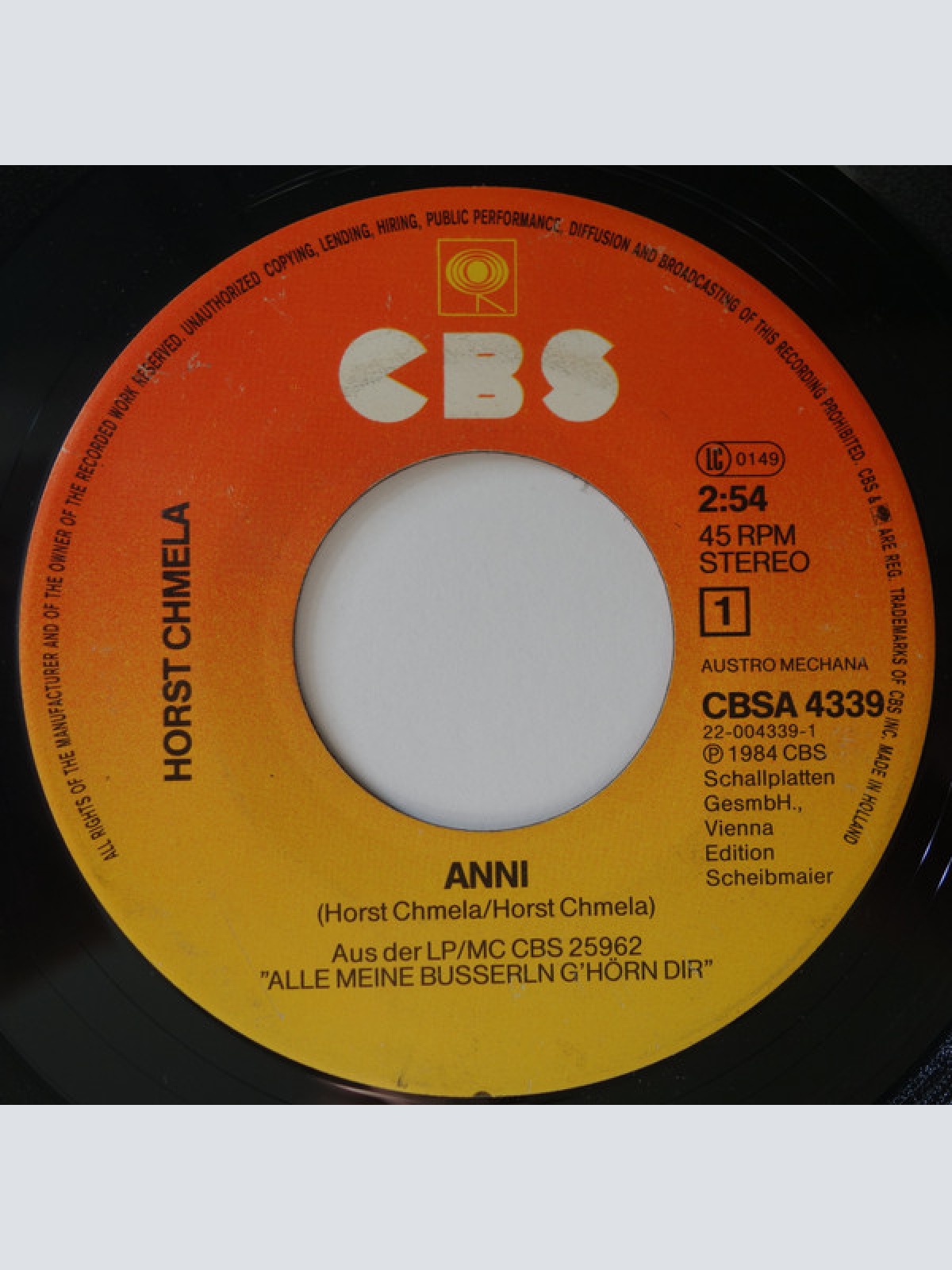 Vinyl / Horst Chmela - Anni