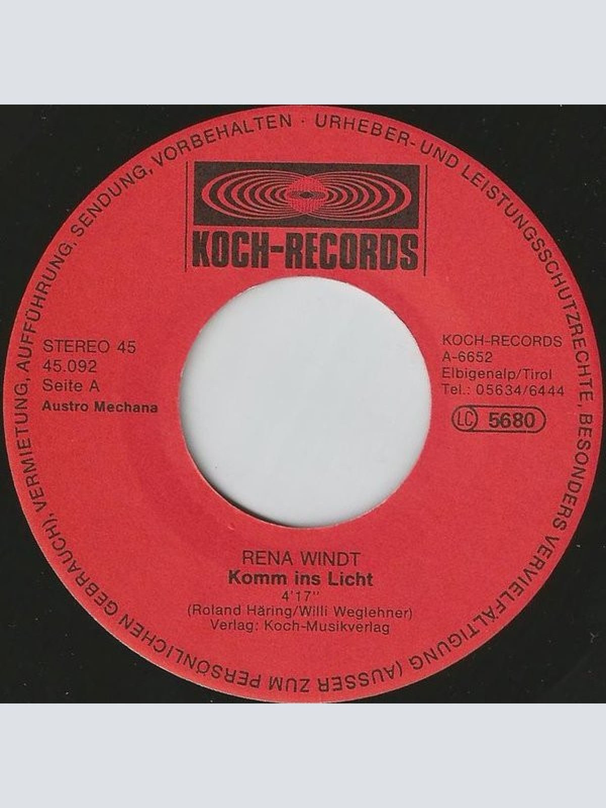 Vinyl / Rena Windt - Komm Ins Licht