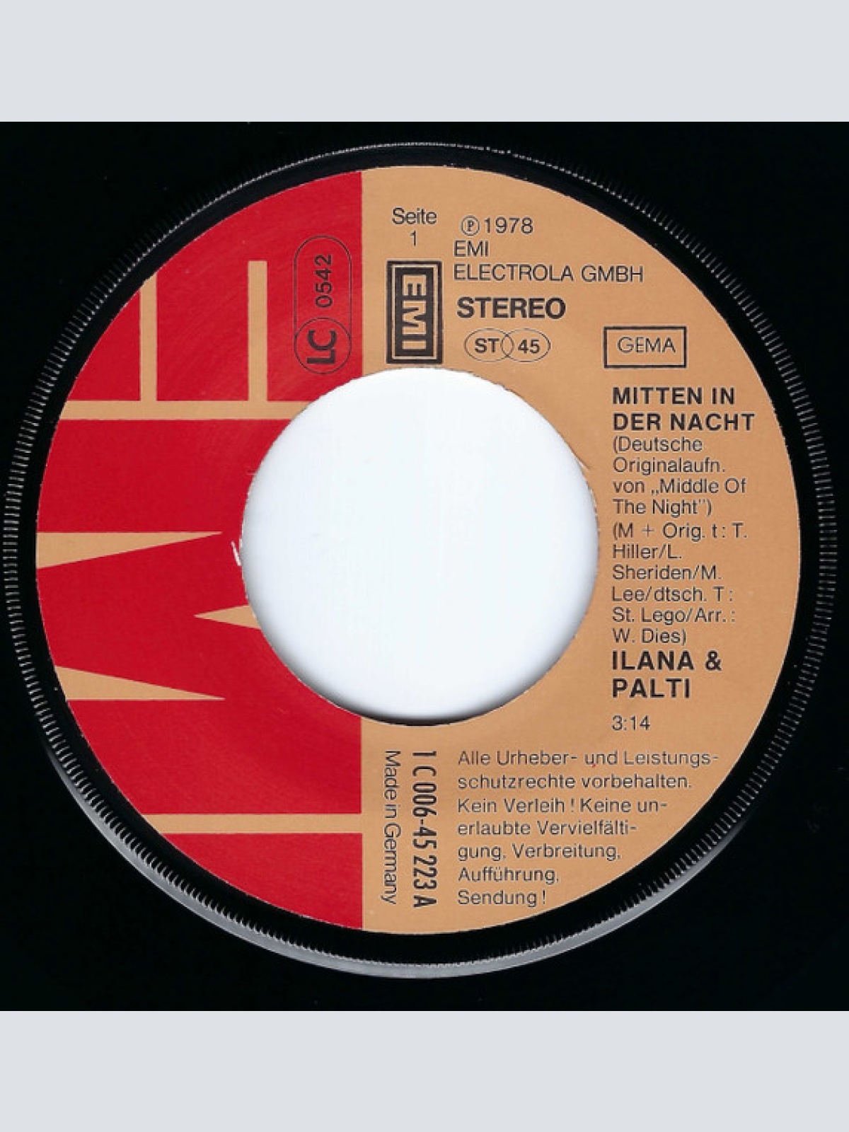 Vinyl / Ilana & Palti - Mitten In Der Nacht