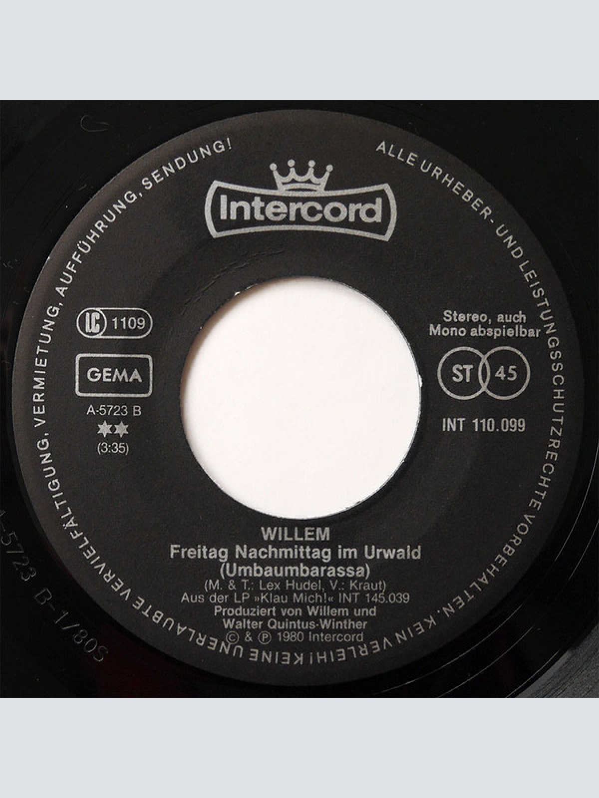 Vinyl / Willem (2) - Der Eiertoller Der Rock'n Roller / Freitag Nachmittag Im Urwald (Umbaumbarassa)