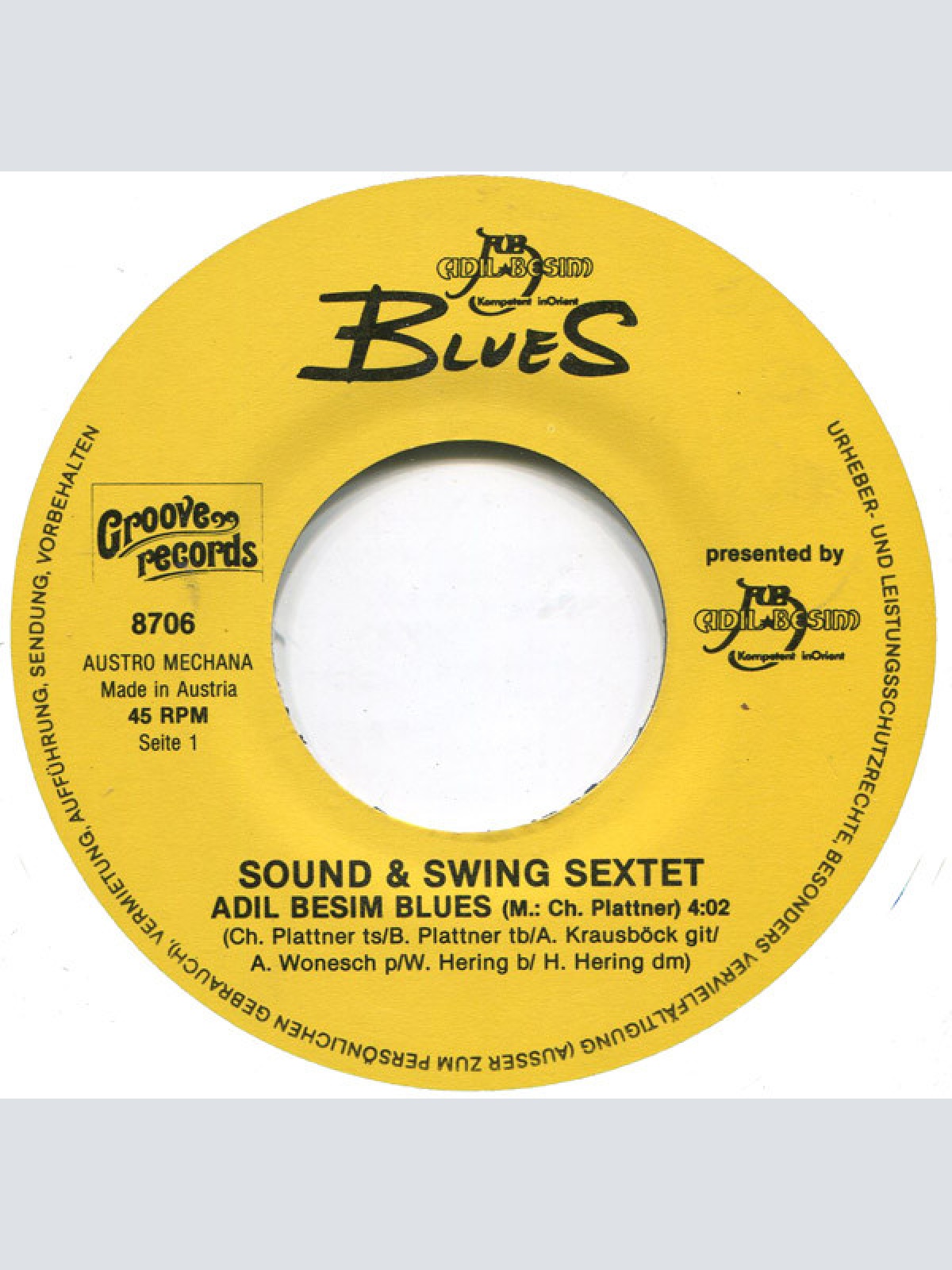 Vinyl / Sound & Swing Sextet - Adil Besim Blues