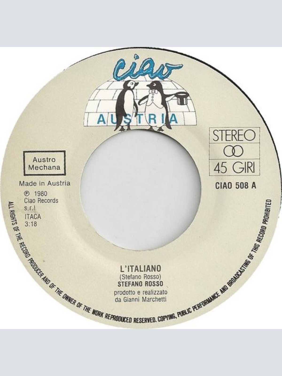 Vinyl / Stefano Rosso - L'Italiano