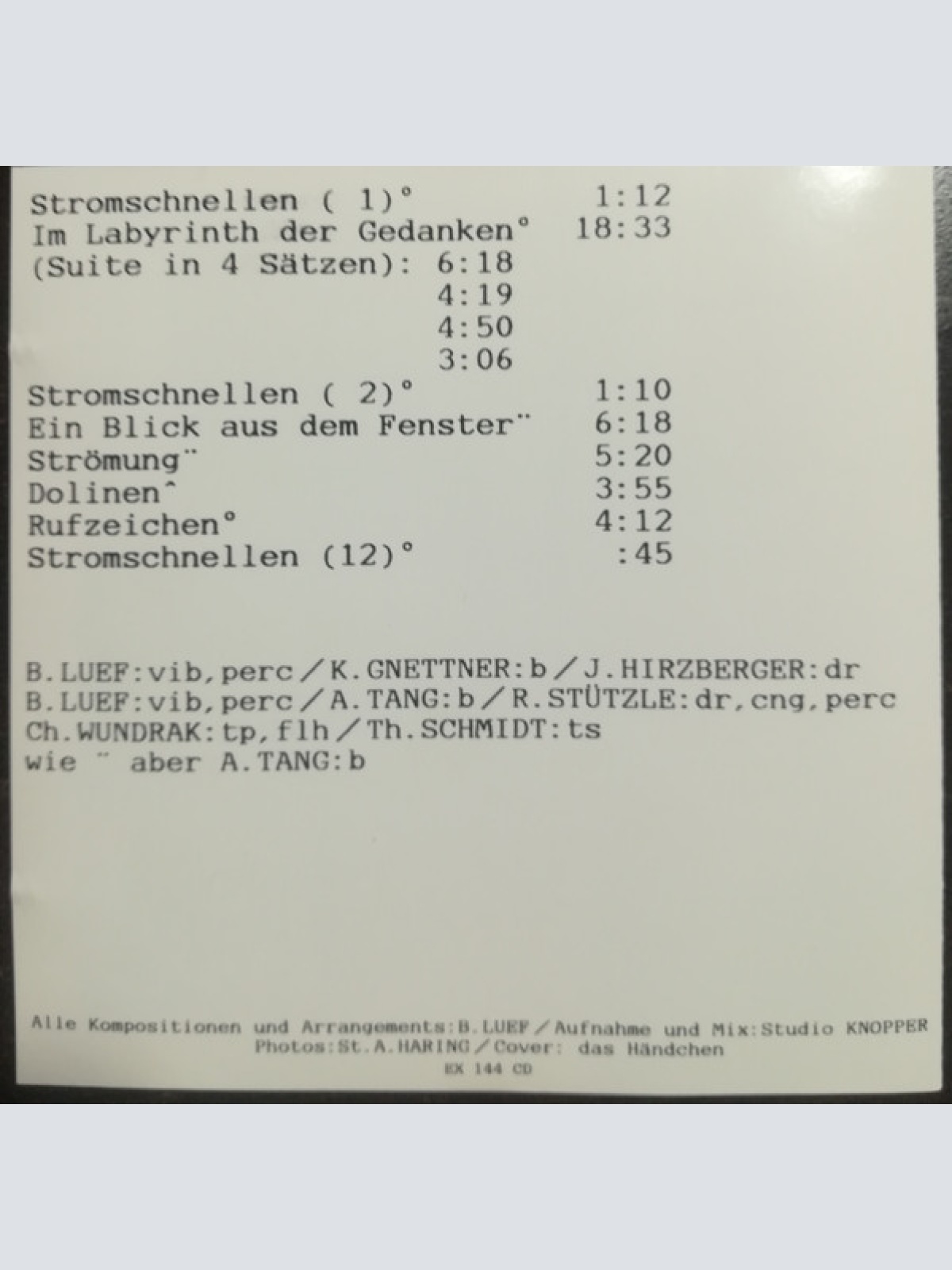 CD / Berndt Luef Trio +2* - Strömung