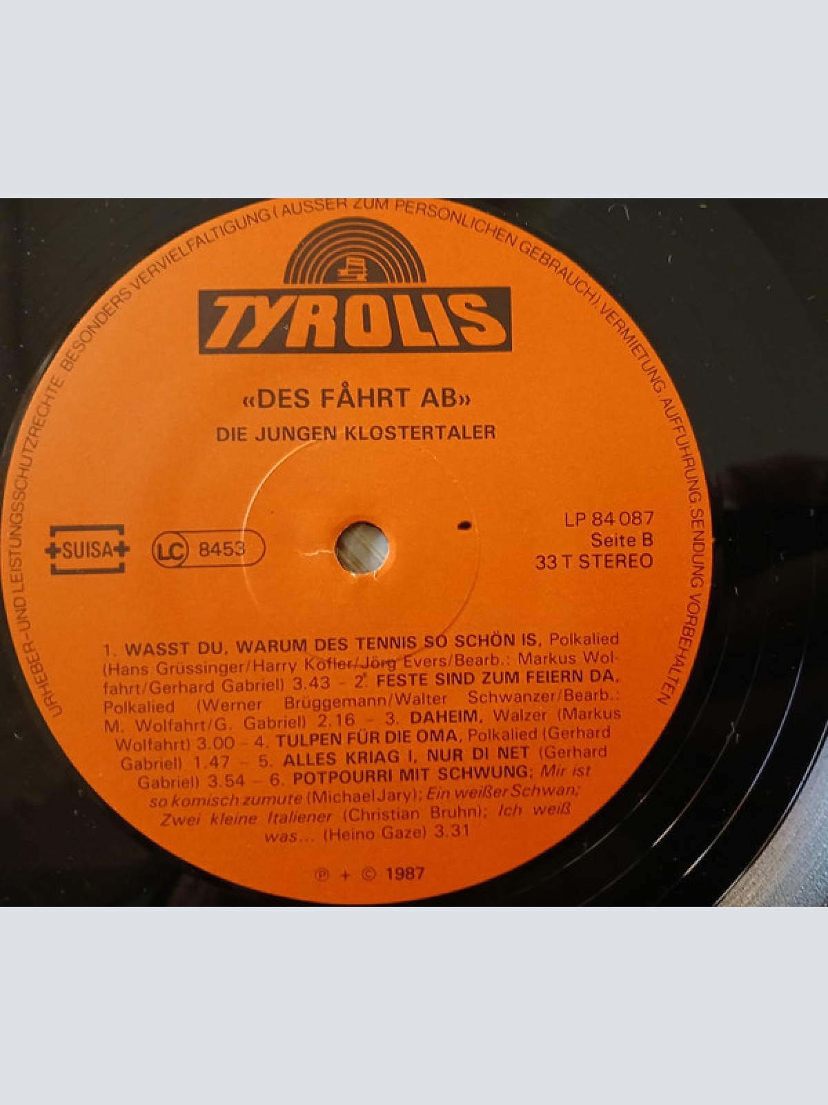 Vinyl / Die Jungen Klostertaler - Des Fährt Ab