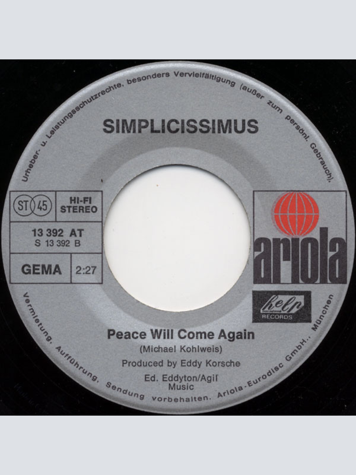 Vinyl / Simplicissimus - Till Sunday Morning