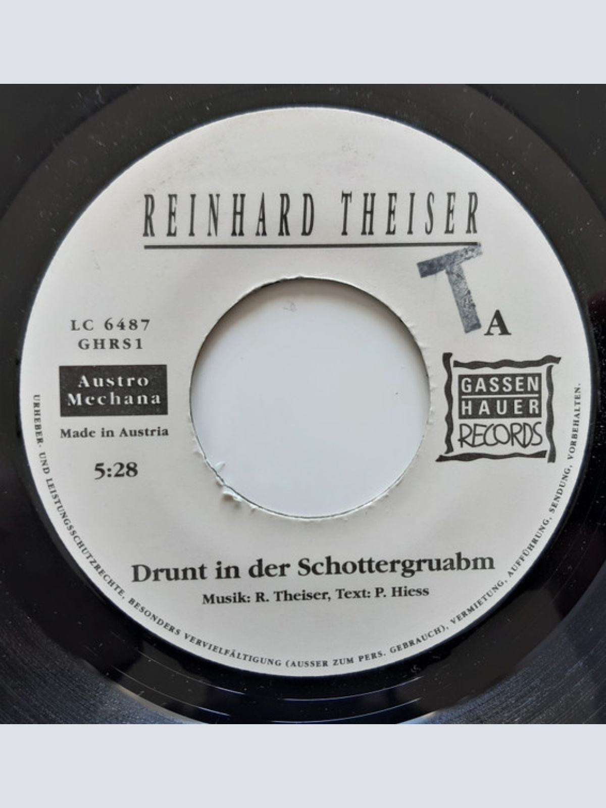 Vinyl / Reinhard Theiser - Drunt In Der Schottergruabm