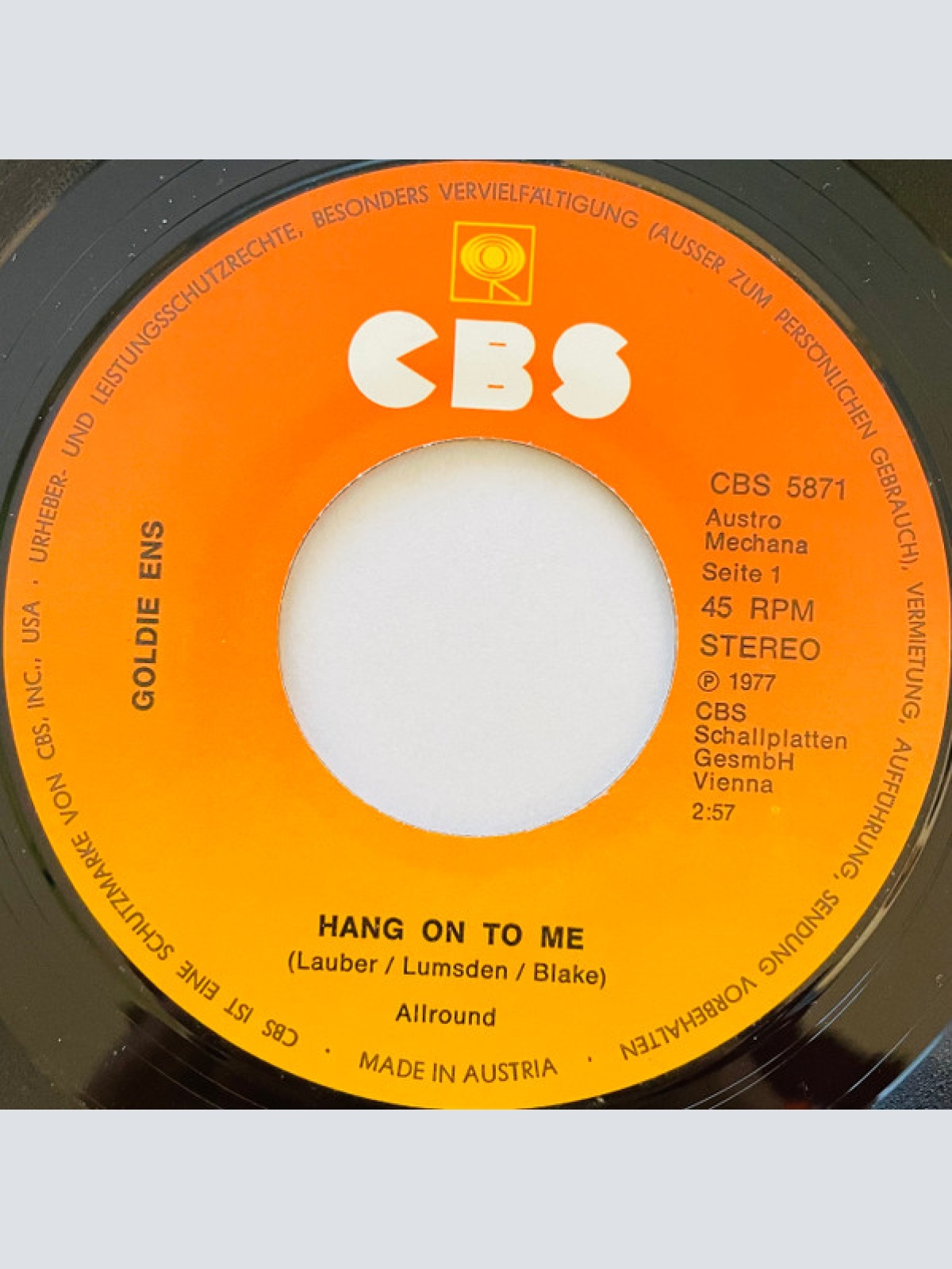 Vinyl / Goldie Ens - Hang On To Me