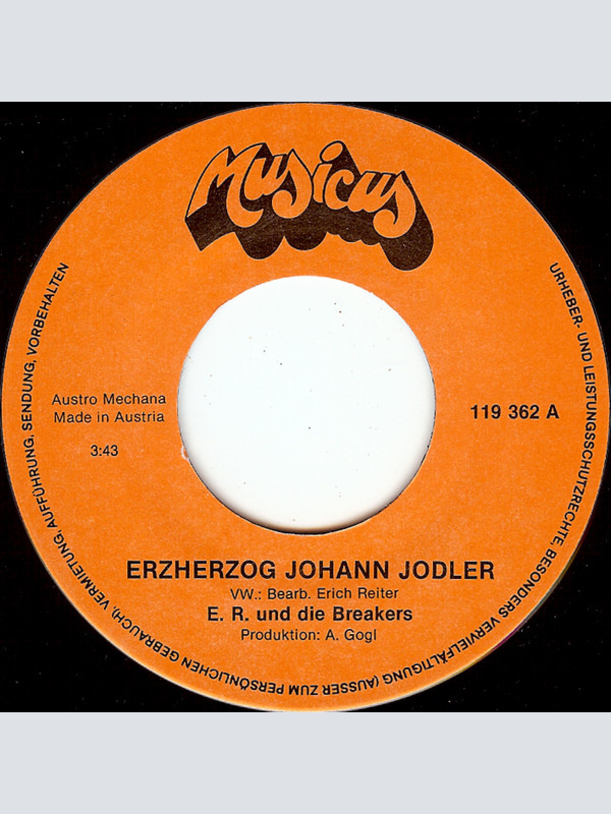 Vinyl / E. R. Und Die Breakers - Erzherzog-Johann-Jodler / Tirol, Tirol