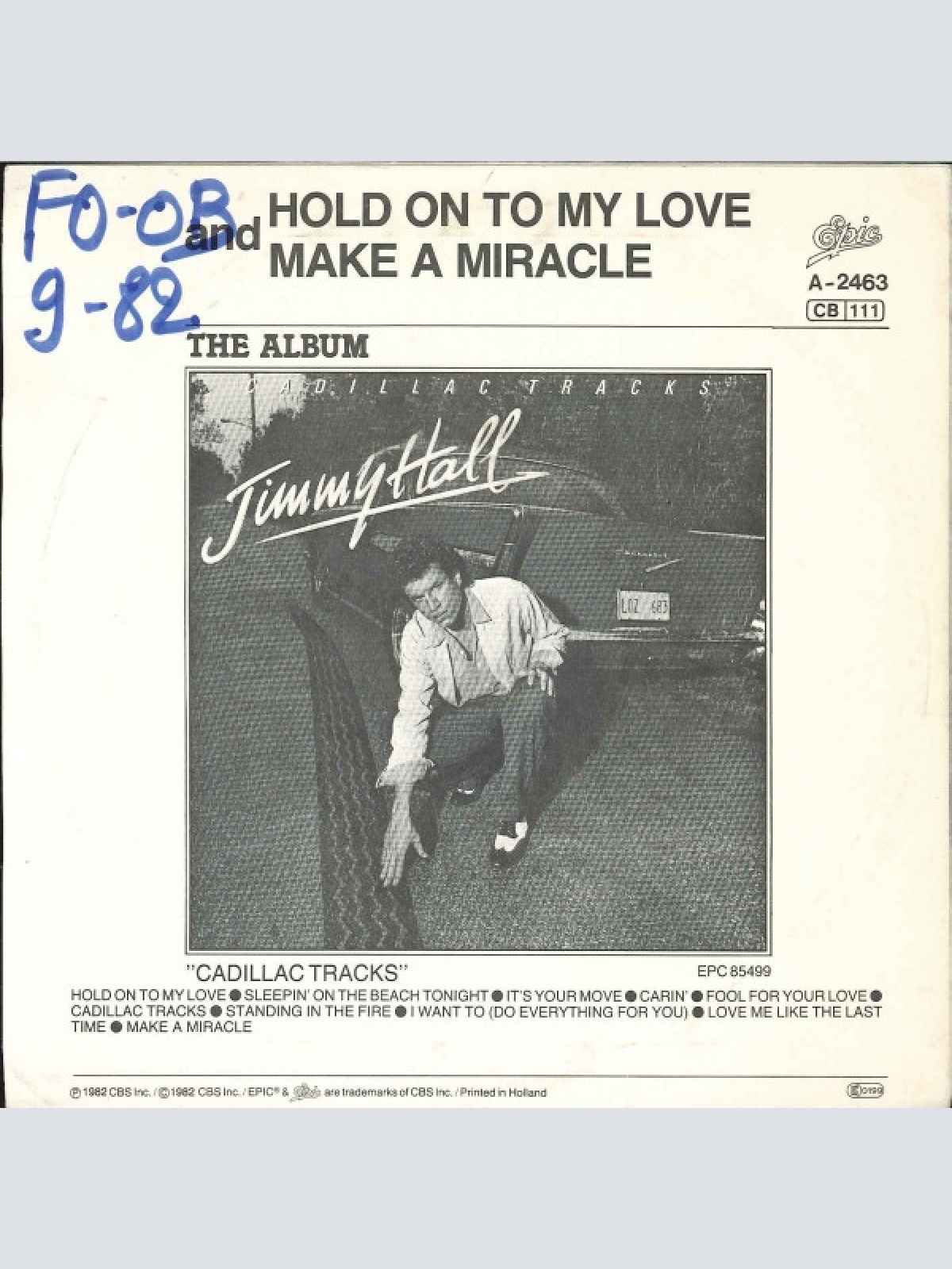 Vinyl / Jimmy Hall - Hold On To My Love