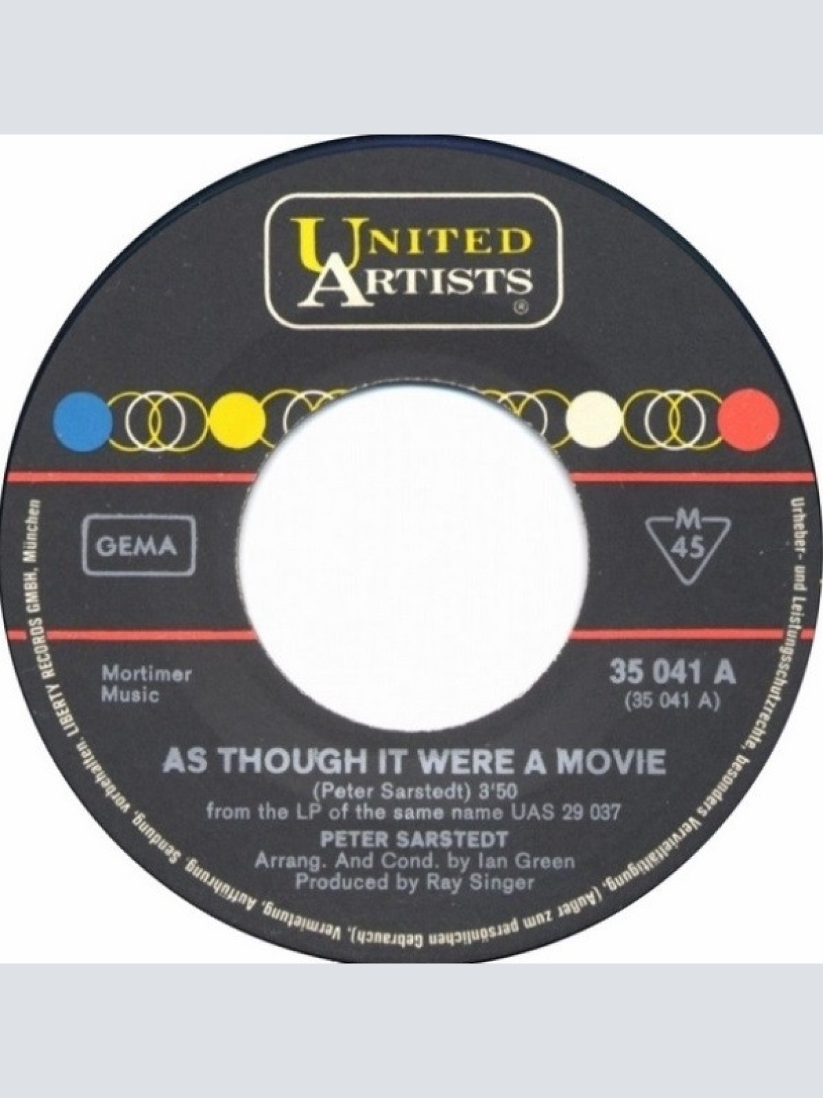 Vinyl / Peter Sarstedt - As Though It Were A Movie