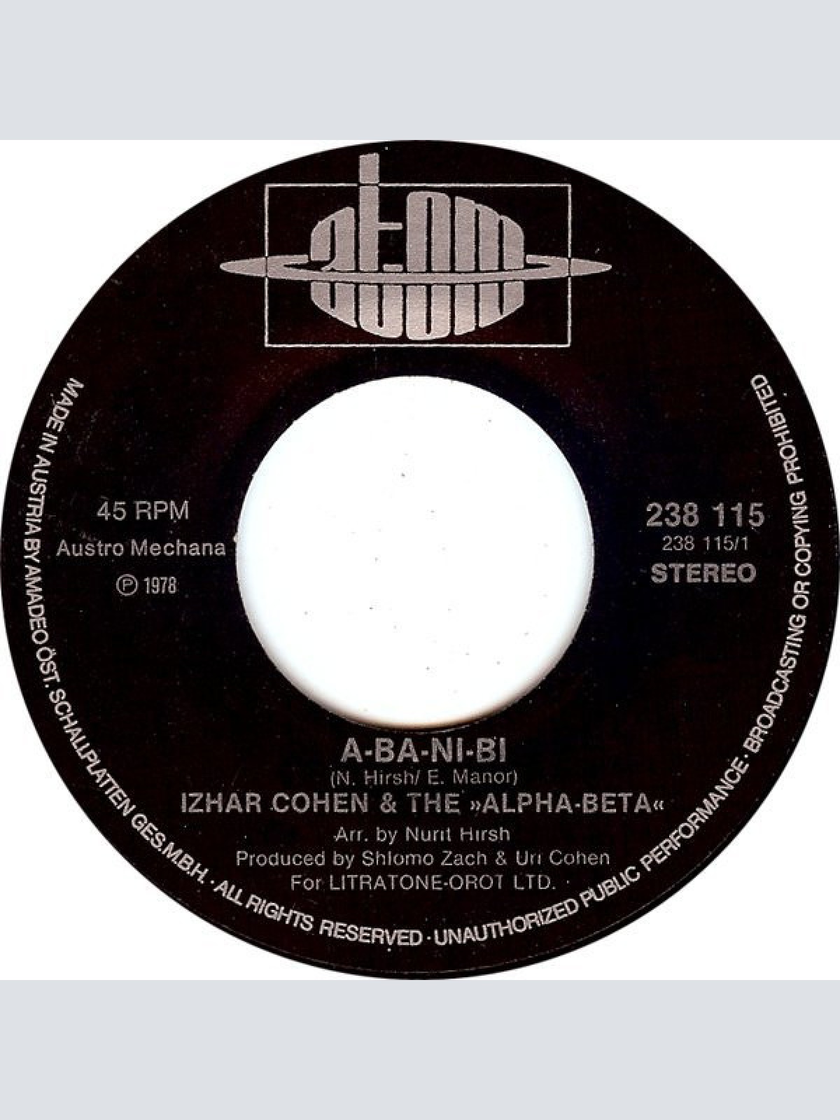 Vinyl / Izhar Cohen - Ah-Ba-Ni-Bi