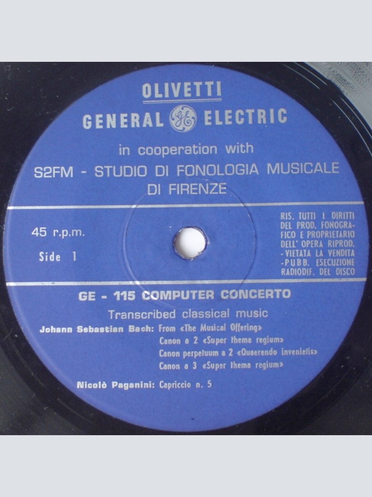Vinyl / Studio Di Fonologia Musicale Di Firenze - GE-115 - Computer Concerto