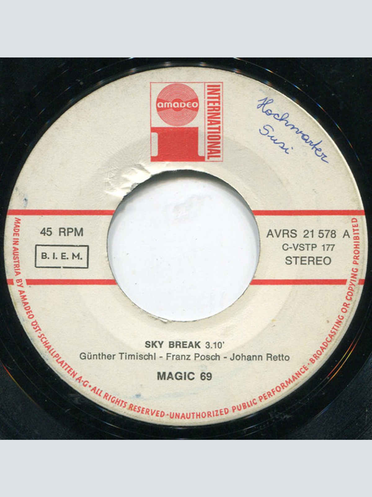 Vinyl / Magic 69 - Sky Break / Life Is Only A Game