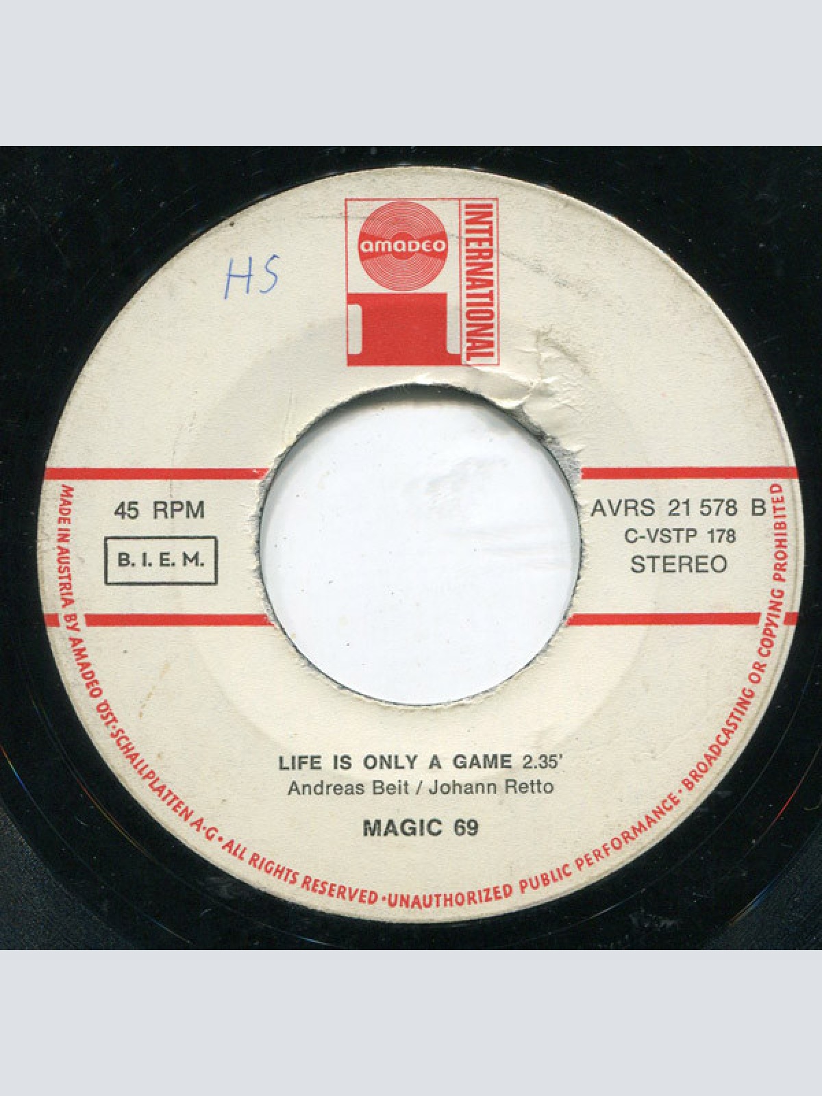 Vinyl / Magic 69 - Sky Break / Life Is Only A Game