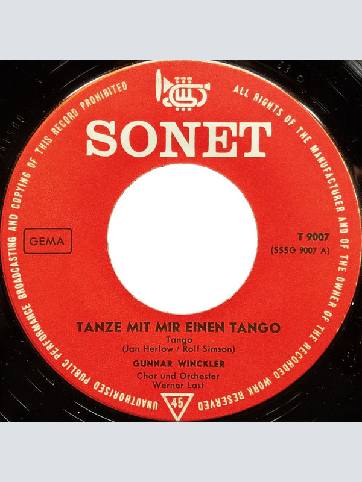 Vinyl / Gunnar Winckler - Tanze Mit Mir Einen Tango / Vergiss Mein Nicht