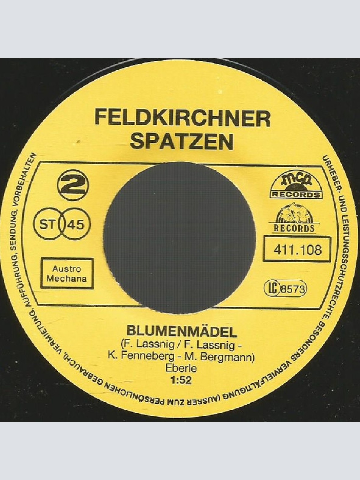 Vinyl / Feldkirchner Spatzen - Heimwehmelodie / Blumenmädel