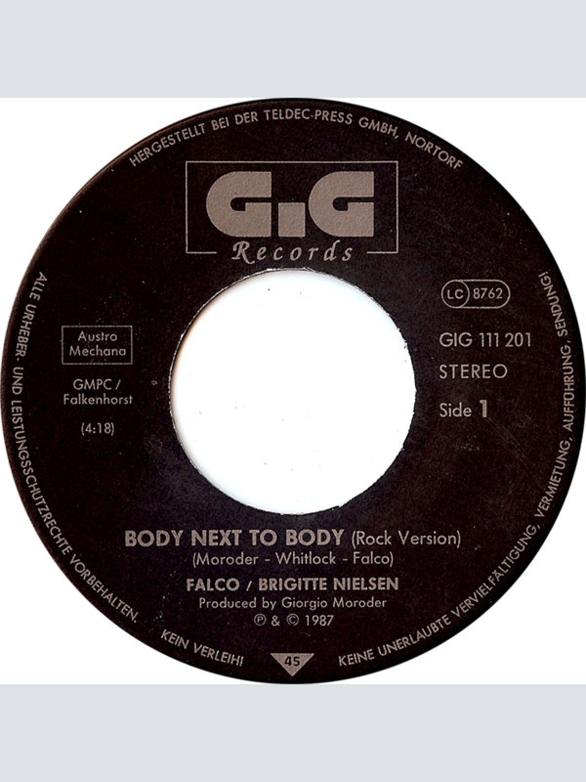 Vinyl / Falco Meets Brigitte Nielsen - Body Next To Body
