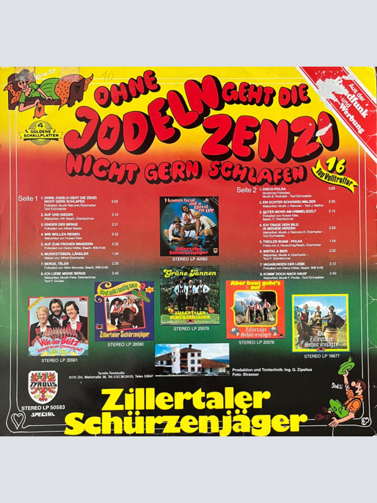 Vinyl / Zillertaler Schürzenjäger - Ohne Jodeln Geht Die Zenzi Nicht Gern Schlafen